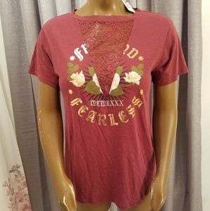 NWT Express Brick and metalic T-shirt size M